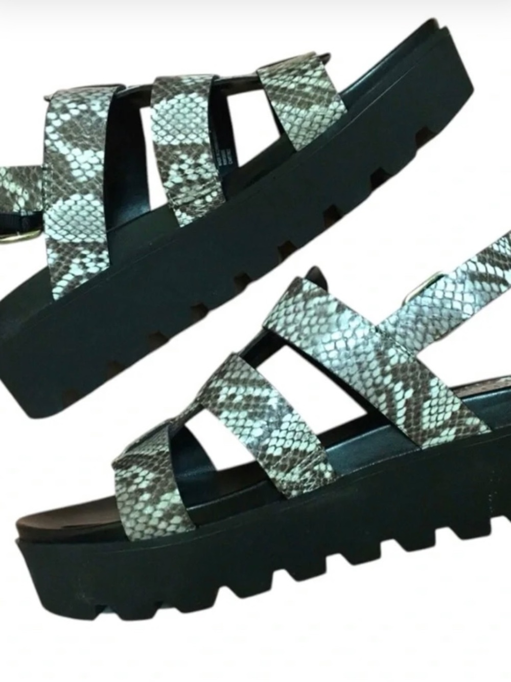 Bp Platform Animal Print Strappy Sandals